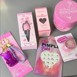 Cute Pink Beauty Bundle | 6 Piece Set | Kevin & Coco Hello Kitty Acne Patches